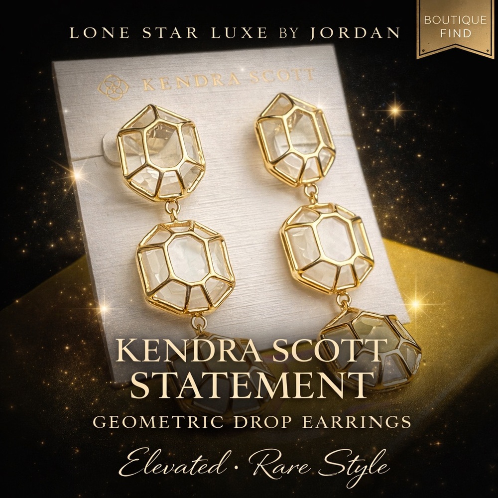 Kendra Scott Maxine Gold Statement Earrings|Champagne Neutral | Rare/HTF